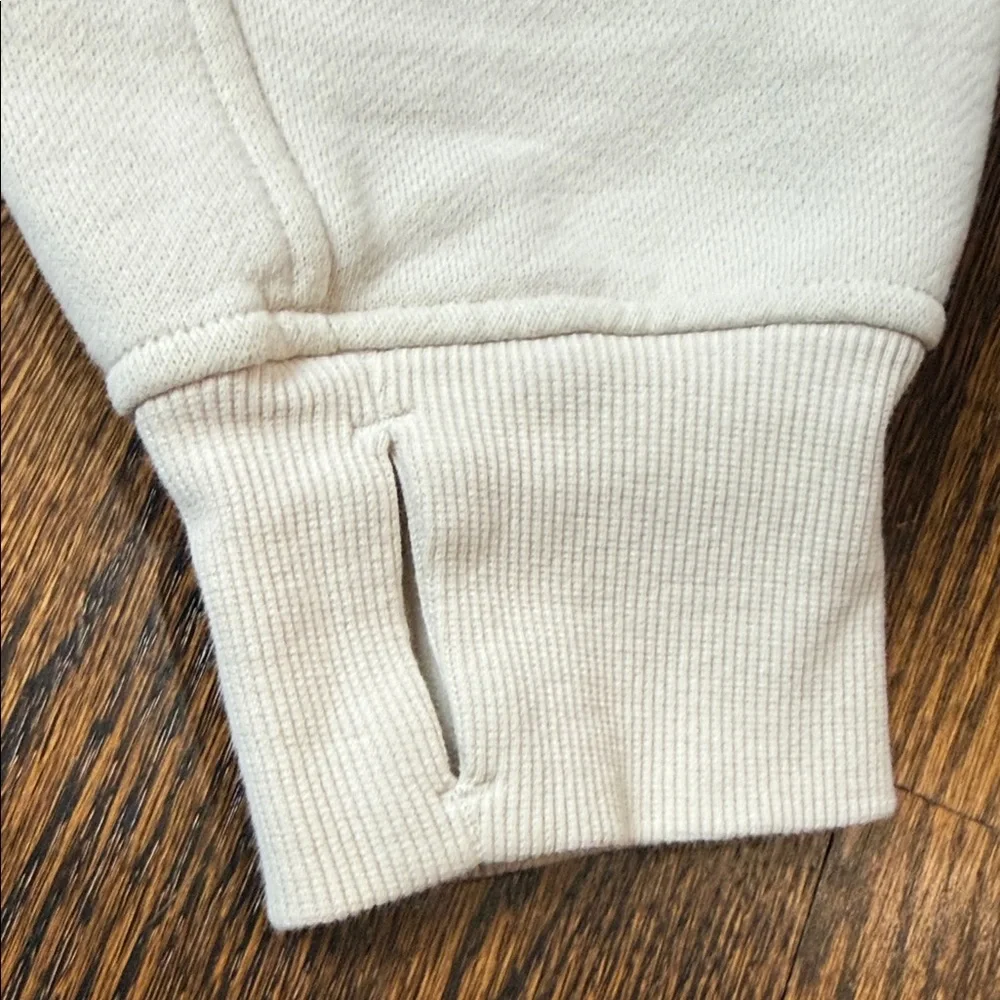 Lululemon x Peloton Scuba Oversized Funnel Neck Half Zip color is Bone size XS/S - Picture 7 of 14